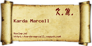 Karda Marcell névjegykártya